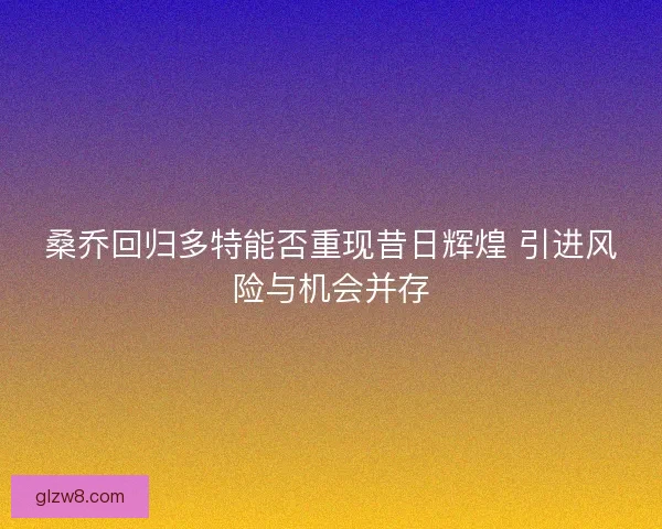桑乔回归多特能否重现昔日辉煌 引进风险与机会并存