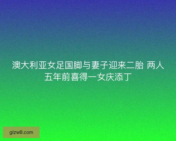 澳大利亚女足国脚与妻子迎来二胎 两人五年前喜得一女庆添丁 澳大利亚女足国脚与妻子迎来二胎 两人五年前喜得一女庆添丁