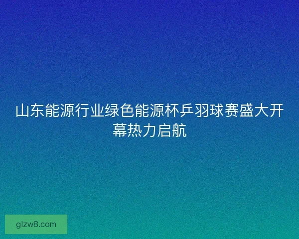 山东能源行业绿色能源杯乒羽球赛盛大开幕热力启航